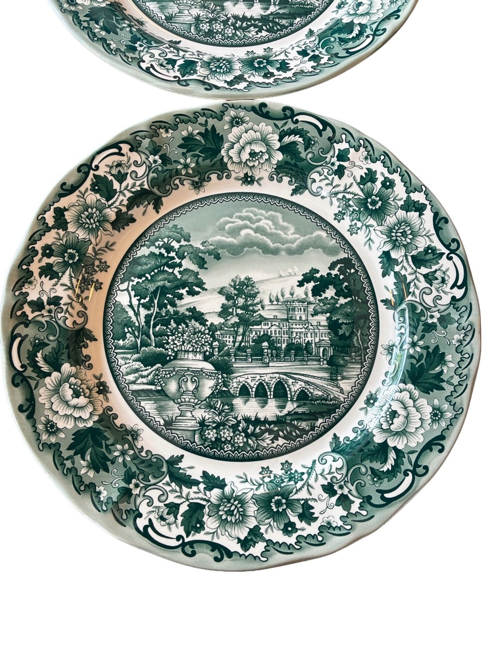 Set of 6 Legend British Heritage Belmont Green Toile Dinner Plates